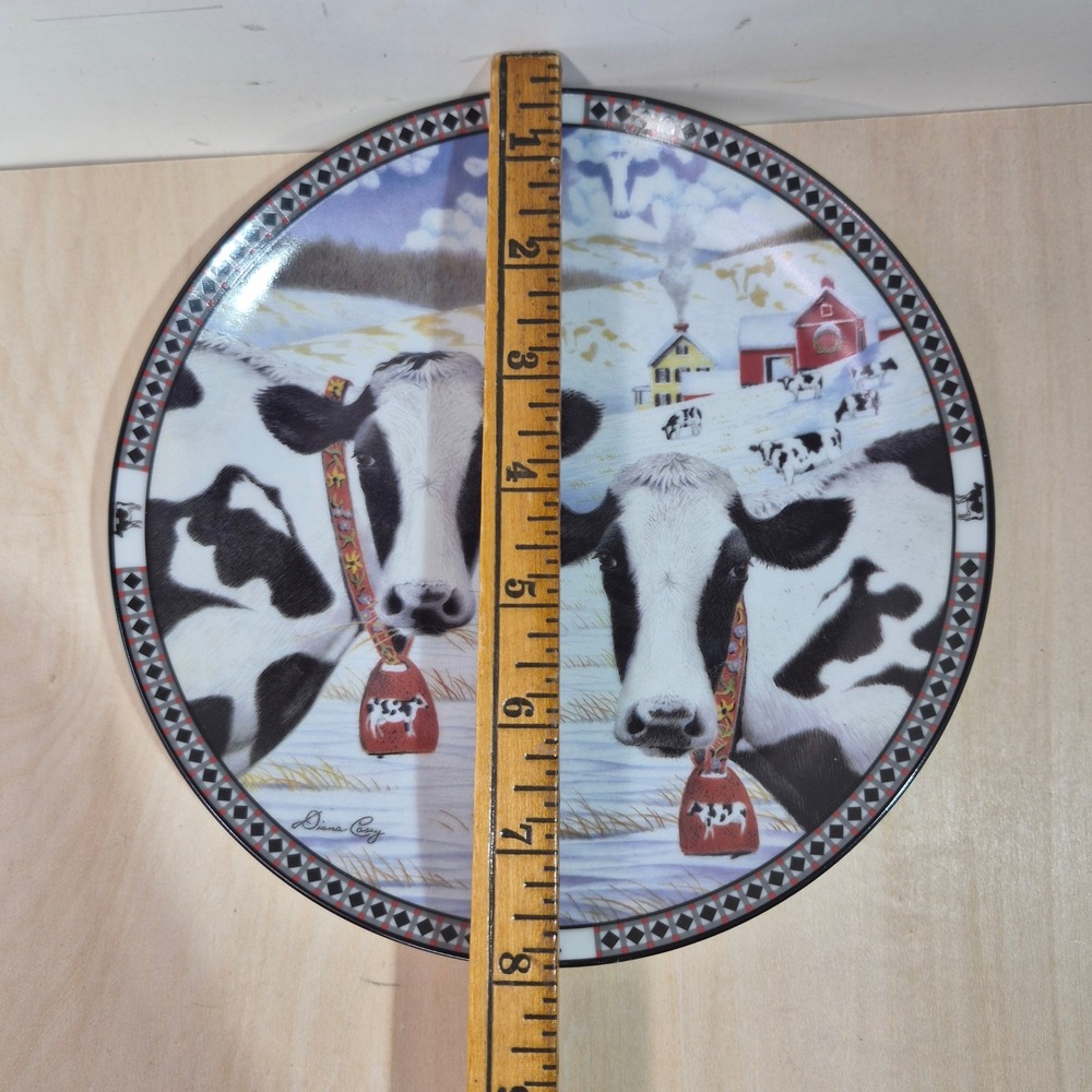 Bradford Exchange Cowpanions Decorative Art Plate Diana Casey 1995 Winter Farm‎ - Picture 3 of 3